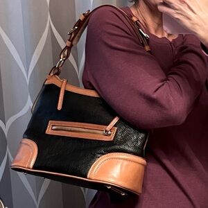 Dooney & Bourke dark navy pebble leather hobo